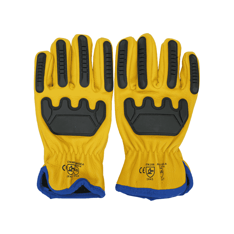 Waterproof Oil Resistant Cold Resistnt Cowhide Leather Gloves